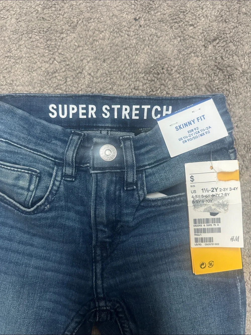 H&M Men's Skinny Jeans in Faded Dark Blue